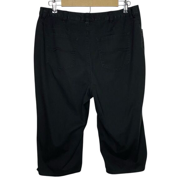Talbots Pants Womens 14W Petite (33x17.5) Black Crop Stretch Capri Career Work - Picture 2 of 6
